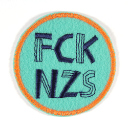 The image of FCK NZS Patches zum aufbügeln - Das bunte Statement! türkis neonorange