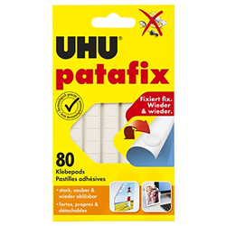 The image of UHU patafix, wieder ablösbare und verwendbare Klebepads, weiß, 80 Stück